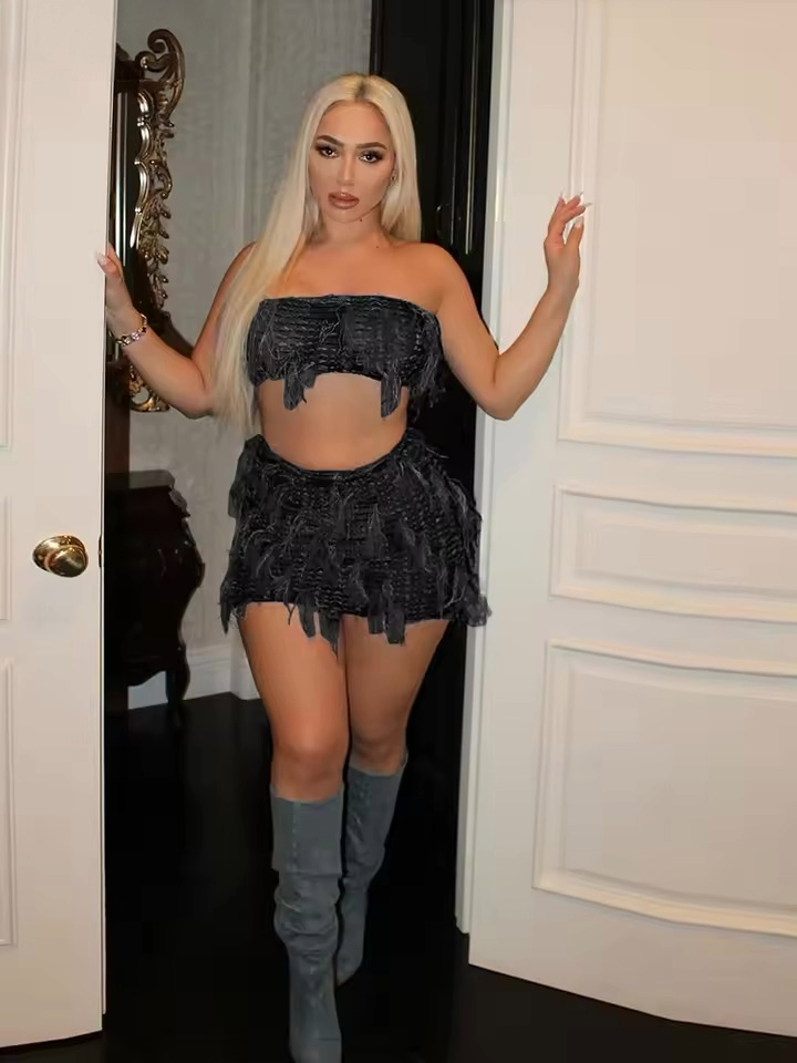 Tattered Edge Denim Set