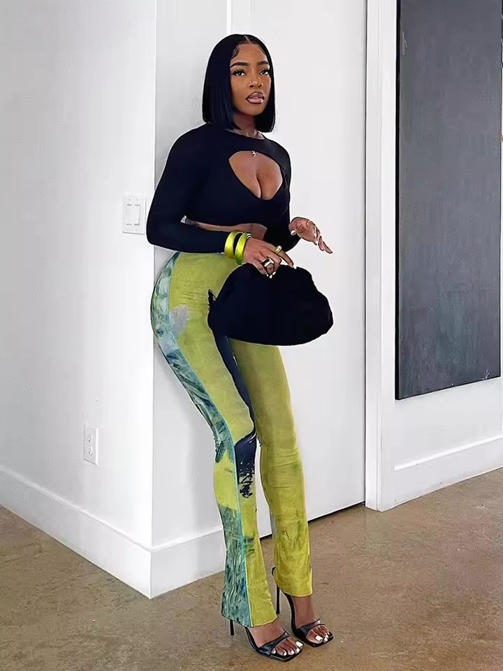 Emerald Flow Mesh Pants