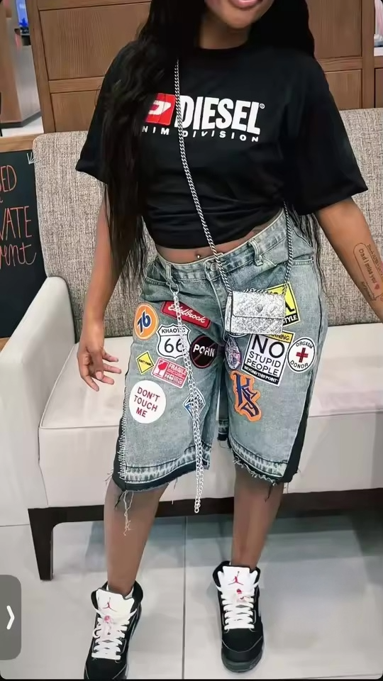 Street Scraps Denim Shorts