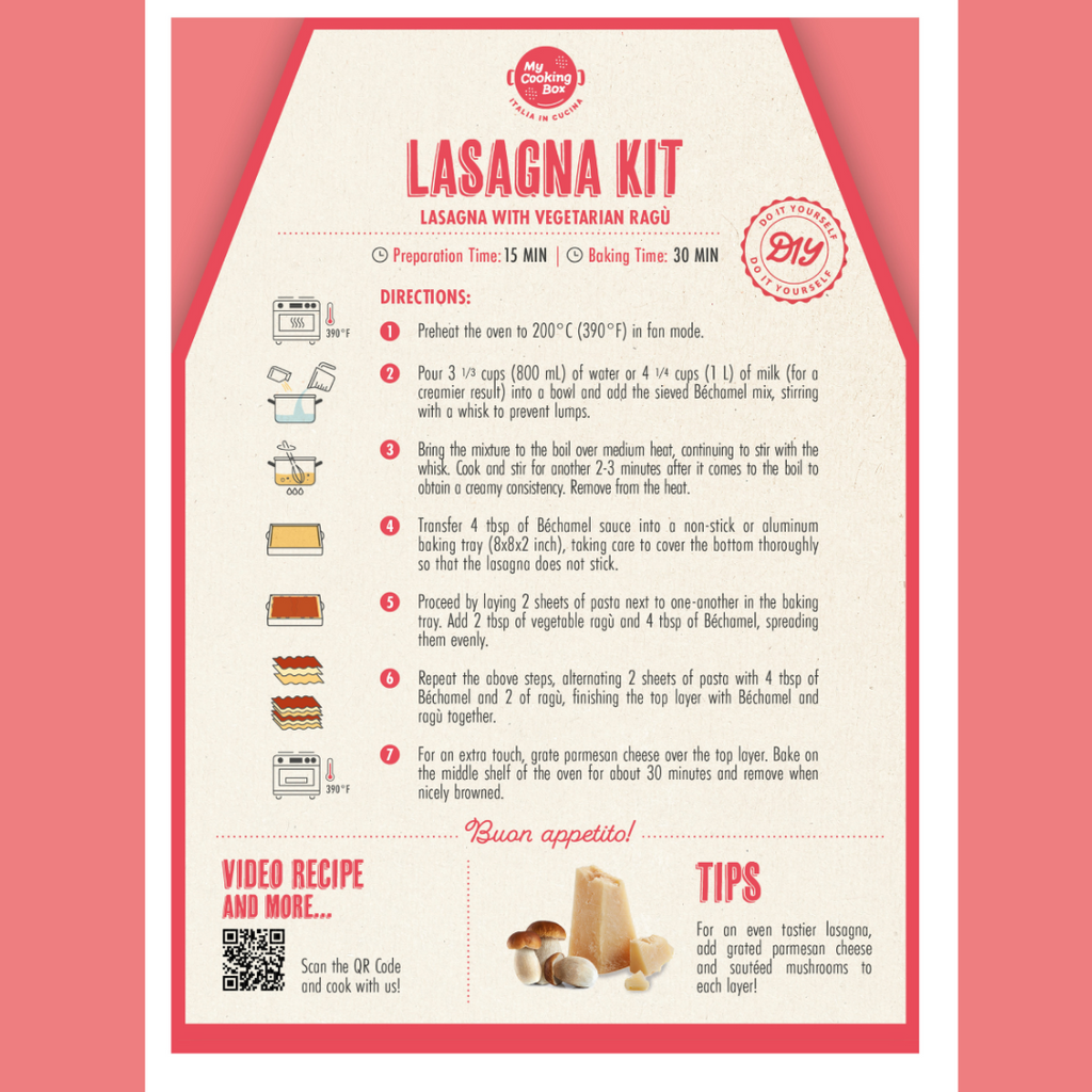 My Cooking Box, Lasagna Meal Kit with Vegetarian Rag