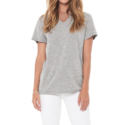 WOMEN'S NOVELTY TEXTURE V-NECK - MELANGE