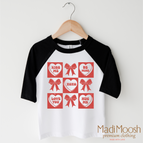 2T Kids / Black/White 3/4 Sleeve Tee
