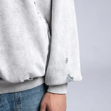 Vintage Distressed Hoodie - Oversized Washed Pullover Sweatshirt