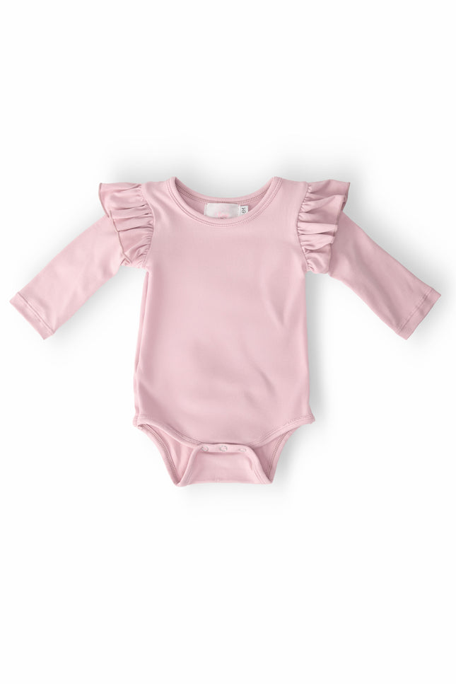 Vintage Pink L/S Flutter Bodysuit