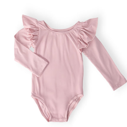 Vintage Pink L/S Flutter Sleeve Leotard