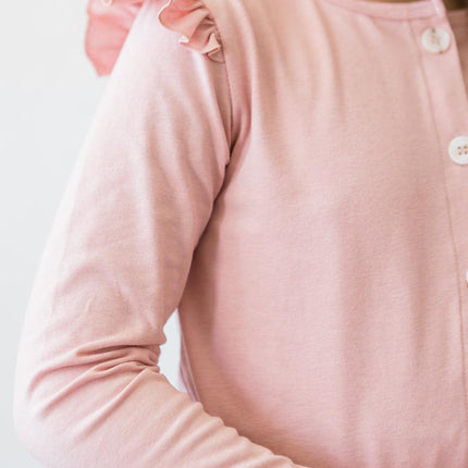 Vintage Pink Ruffle Cardigan
