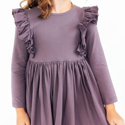 Vintage Violet L/S Ruffle Twirl Dress