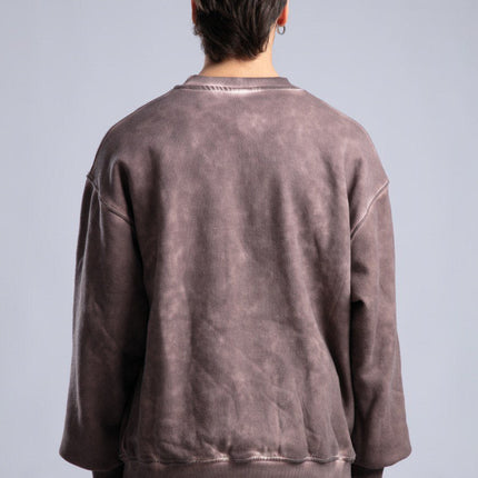 Vintage Washed Crewneck Sweatshirt - Oversized Pullover with Logo