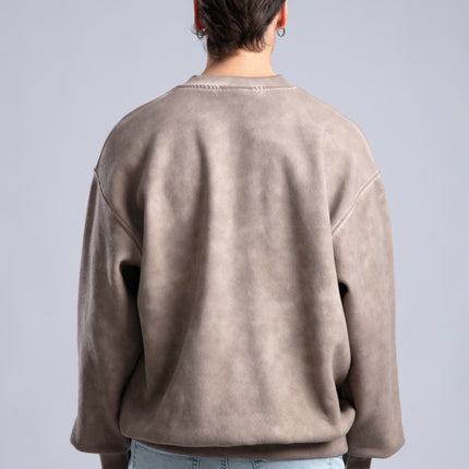 Vintage Washed Crewneck Sweatshirt - Oversized Pullover with Logo