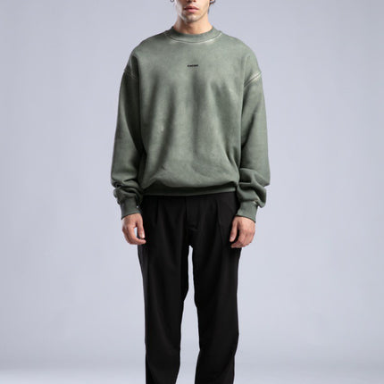 Vintage Washed Crewneck Sweatshirt - Oversized Pullover with Logo