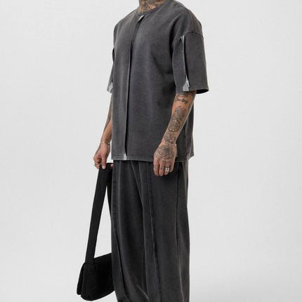 Vintage Washed Look Oversized Tracksuit Set