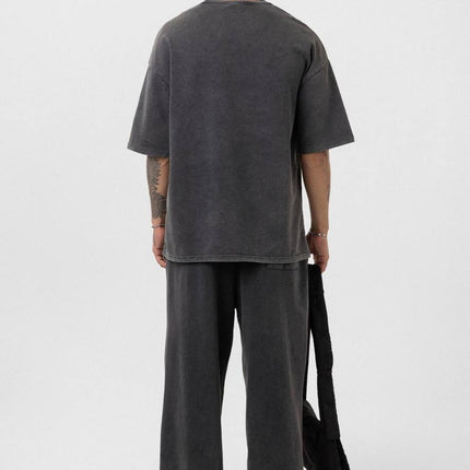 Vintage Washed Look Oversized Tracksuit Set