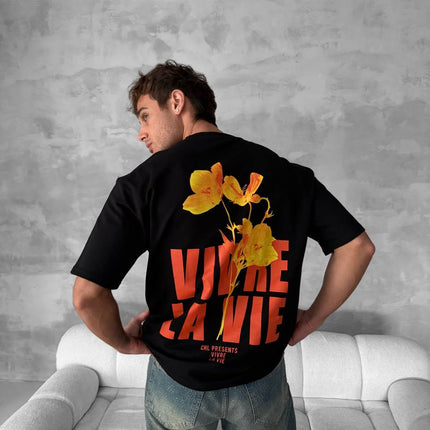Vivre La Vie Floral Graphic Cotton Tee