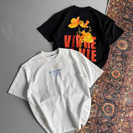 Vivre La Vie Floral Graphic Cotton Tee