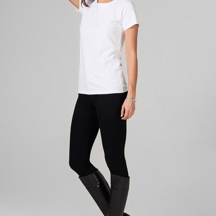 WOMEN'S HEAVY COTTON WIDE NECK TEE - WHITE