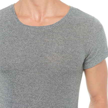 Men's Novelty Texture Wide Neck Tee
