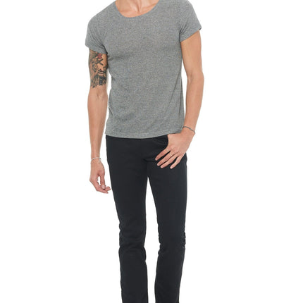Men's Novelty Texture Wide Neck Tee