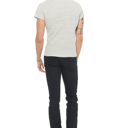 Men's Novelty Texture Wide Neck Tee