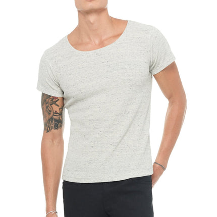 Men's Novelty Texture Wide Neck Tee