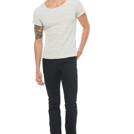 Men's Novelty Texture Wide Neck Tee