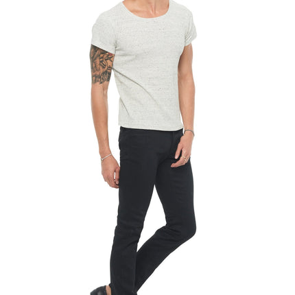 Men's Novelty Texture Wide Neck Tee