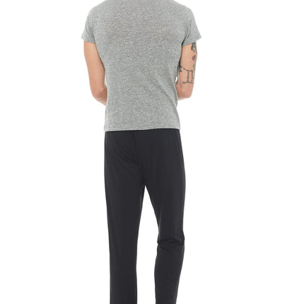 Men's Novelty Texture Wide Neck Tee