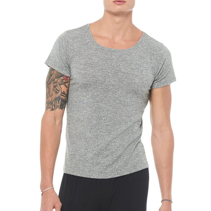 Men's Novelty Texture Wide Neck Tee