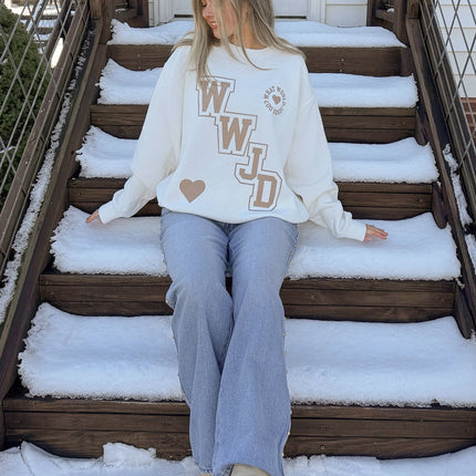WWJD Varsity Unisex Crewneck