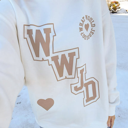 WWJD Varsity Unisex Crewneck