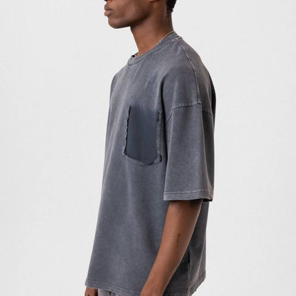 Washed Effect Tee - Vintage Style Soft Cotton T-Shirt - Casual Retro Top