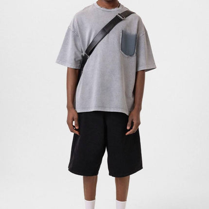 Washed Effect Tee - Vintage Style Soft Cotton T-Shirt - Casual Retro Top