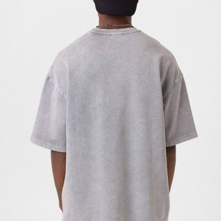 Washed Effect Tee - Vintage Style Soft Cotton T-Shirt - Casual Retro Top