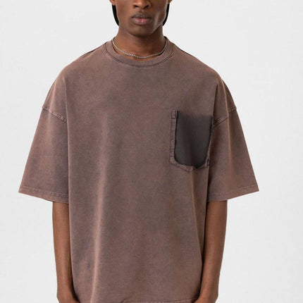 Washed Effect Tee - Vintage Style Soft Cotton T-Shirt - Casual Retro Top