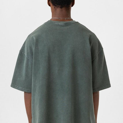 Washed Effect Tee - Vintage Style Soft Cotton T-Shirt - Casual Retro Top