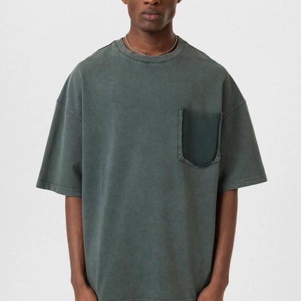 Washed Effect Tee - Vintage Style Soft Cotton T-Shirt - Casual Retro Top