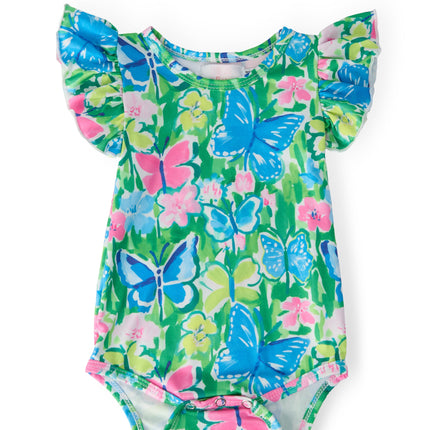 Watercolor Butterflies S/S Flutter Bodysuit