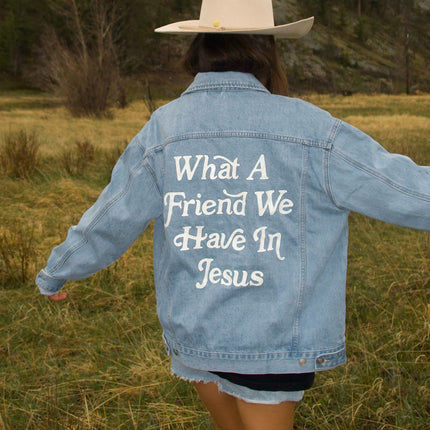 What a Friend In Jesus Denim Jacket