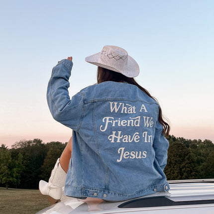What a Friend In Jesus Denim Jacket