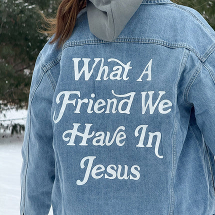 What a Friend In Jesus Denim Jacket