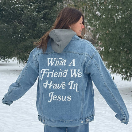 What a Friend In Jesus Denim Jacket