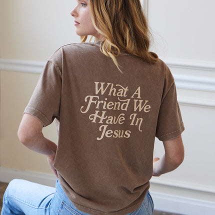 What a Friend in Jesus Brown Unisex Tee