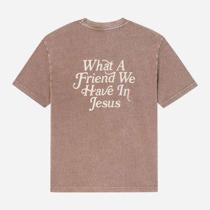 What a Friend in Jesus Brown Unisex Tee
