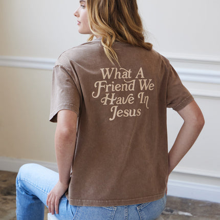 What a Friend in Jesus Brown Unisex Tee