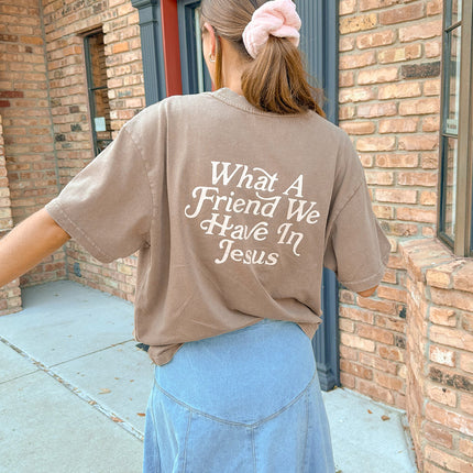 What a Friend in Jesus Brown Unisex Tee