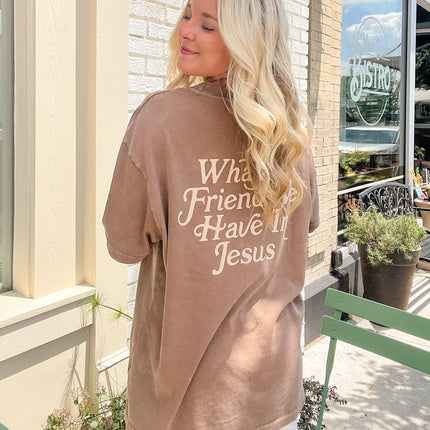 What a Friend in Jesus Brown Unisex Tee