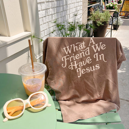 What a Friend in Jesus Brown Unisex Tee