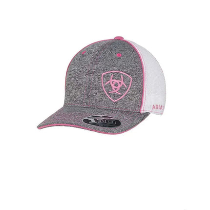 ARIAT Offset Pink Shield (Grey/White) - Trucker Cap