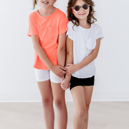 White Ruffle Pocket Tee