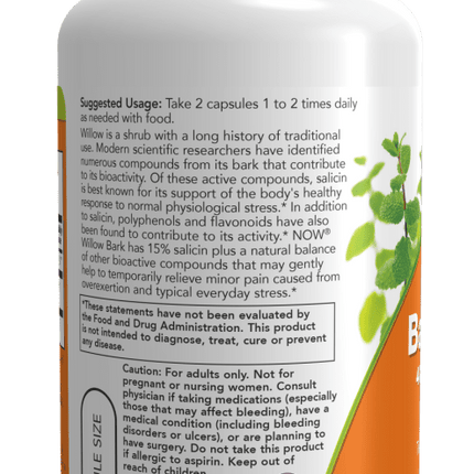 Willow Bark Extract 400mg-15% Salicin