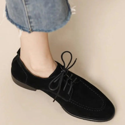 Women’s Retro Deep-Mouth Lace-Up Loafers